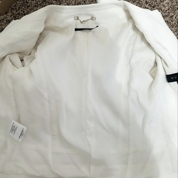 GUCCI SIZE 42 WHITE JACKET WITH BLACK LEATHER BELT - Picture 6 of 10